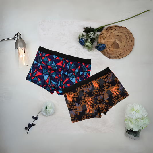 Men's Black  All Over Printed Underwear (pack of 2)