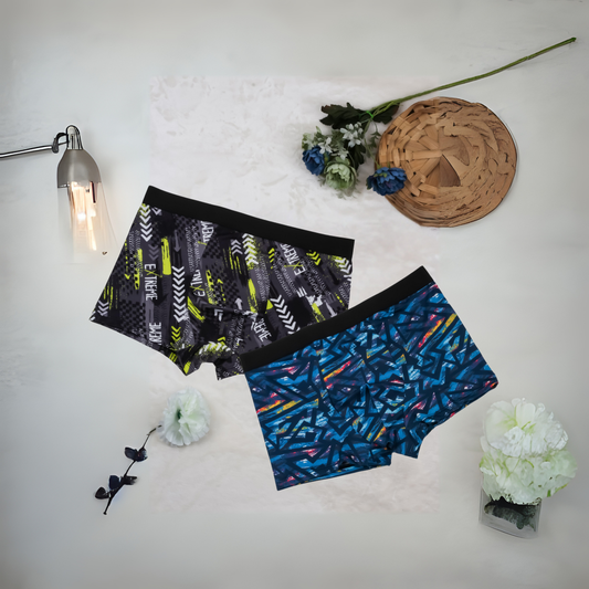 Printed Men's Boxer Briefs| Multi-Color (pack of 2)