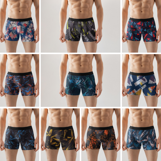Men combo of 10 Printed Boxers