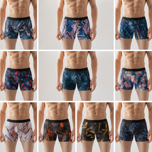 Men combo of 10 Printed Boxers