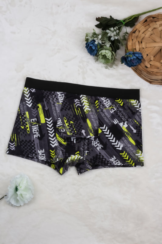 New Style Bottom Fold Man's Printed Underwear with black and white dotted