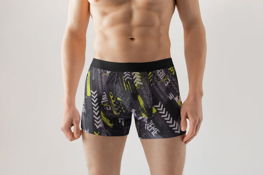 New Style Bottom Fold Man's Printed Underwear with black and white dotted